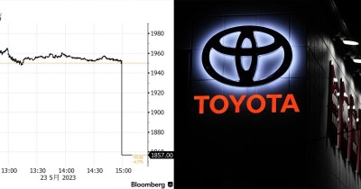 นักลงทุนกรื้ด! หุ้น Toyota ร่วง 4.8% ในนาทีสุดท้าย หลังมีคนเทขาย 14.5 ล้านหุ้น มูลค่าบริษัทหาย 3.8 แสนล้านบาท