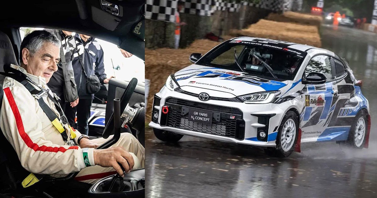 จะเป็นอย่างไร! เมื่อ "Mr. Bean" หรือ Rowan Atkinson ซิ่ง Toyota GR Yaris H2 โชว์ในงาน Goodwood Festival of Speed