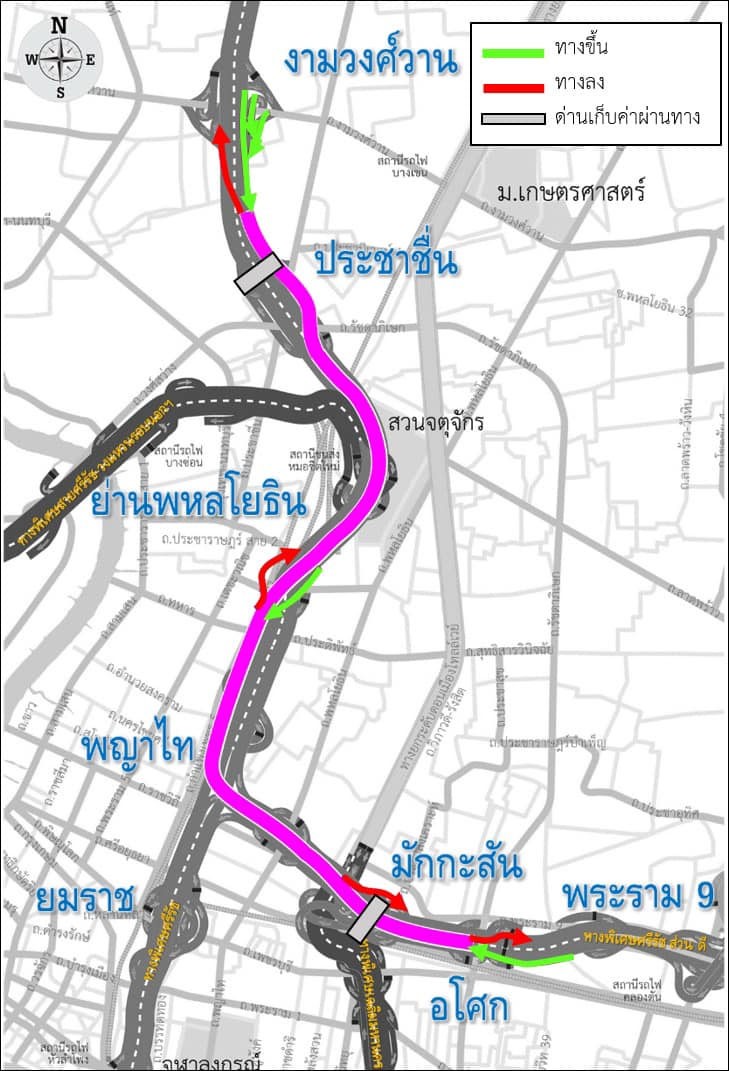 การทางพิเศษฯ ทุ่ม 3.4 หมื่นล้าน! สร้างทางด่วน 2 ชั้น แก้รถติด "งามวงศ์วาน-พระราม 9"