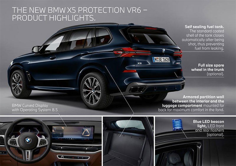 BMW เผยโฉม BMW X5 Protection VR6 รถ SUV หุ้มเกราะ ต่อให้มีคลังแสงก็นั่งได้!