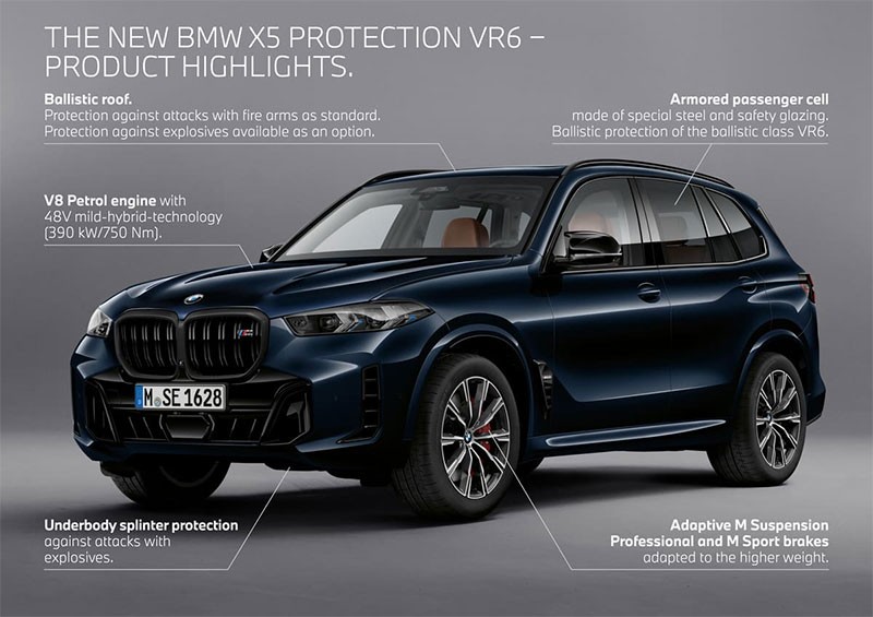 BMW เผยโฉม BMW X5 Protection VR6 รถ SUV หุ้มเกราะ ต่อให้มีคลังแสงก็นั่งได้!