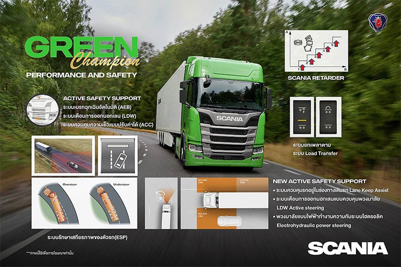 Scania เปิดตัวรถบรรทุกรุ่นพิเศษ Green Champion ตอกย้ำความเป็นผู้นำด้านการขนส่งที่ยั่งยืน