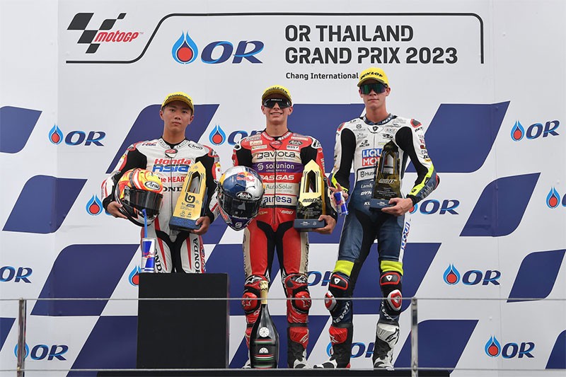 OR Thailand Grand Prix 2023 ประสบความสำเร็จยิ่งใหญ่ "มาร์ติน" ฟอร์มโหดเหมาชัย "ก้อง-สมเกียรติ" สร้างประวัติศาสตร์บิดคว้าโพเดียม โฮมเรซ