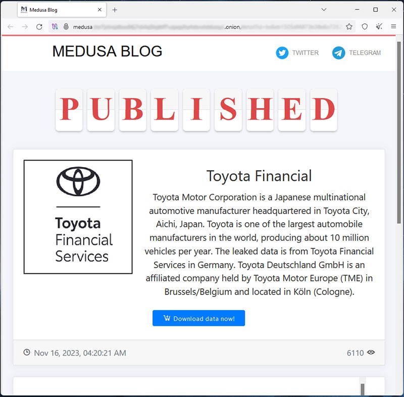 Toyota Financial เตือนลูกค้า! ระวังข้อมูลส่วนตัว และข้อมูลทางการเงินรั่วไหล เนื่องจากบริษัทถูกแรนซัมแวร์โจมตี!