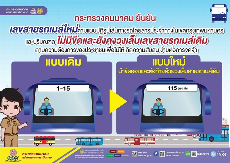 "สุริยะ" เสนอสุดยอดไอเดีย เปลี่ยนเลขสายรถเมล์แบบใหม่ตัดขีดออก มีวงเล็บเลขสายเดิม