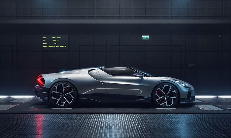 Bugatti Mistral กำลังทดสอบแอโรไดนามิกส์ในอุโมงค์ลม ก่อนผลิตเพียง 99 คัน และส่งมอบรถปลายปีนี้!