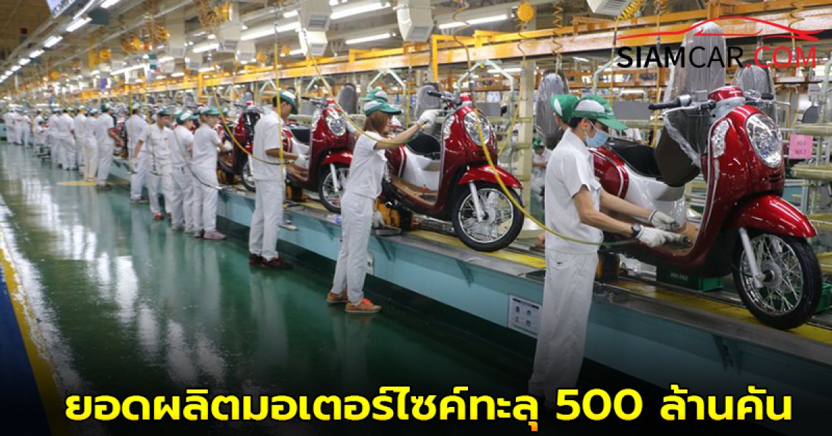 ฮอนด้าสร้างสถิติ! ยอดผลิตมอเตอร์ไซค์ทะลุ 500 ล้านคัน รายแรกของโลก